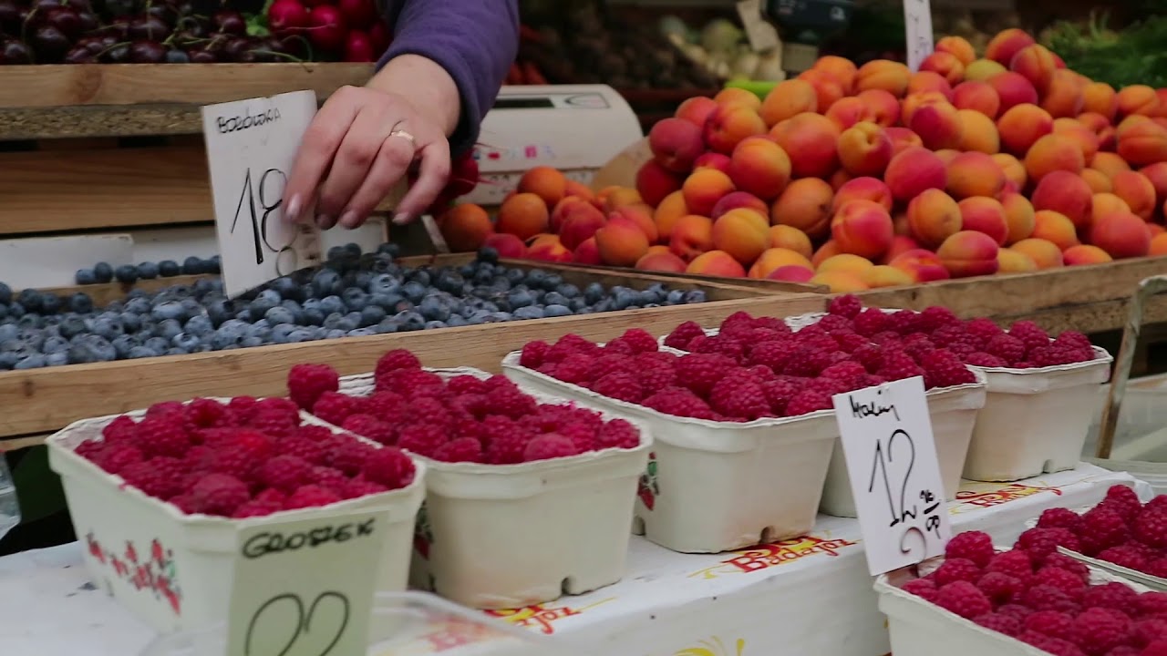 Polish Farmers Market in Gdansk. Amazing fresh vegetables and fruits on