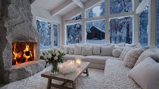 🕯️🎹 Soft Winter Piano | 4 HOUR Cozy Room Ambience with Snowy Evening Sounds for Deep Relaxation screenshot 5