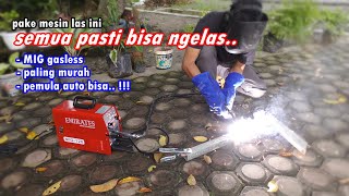 nyobain mesin las MIG gasless yang harganya murah parah.. pemula langsung bisa!!