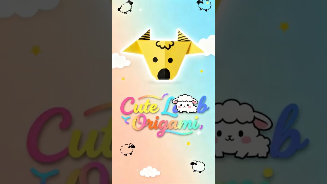 How to fold a CUTE Origami Lamb/Sheep face! 🐑💛 