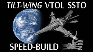 Speedbuild: Tilt-Wing SSTO (STOCK hinges tutorial) - KSP
