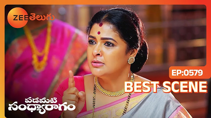| Padamati Sandhyaragam | Ep 579 | Best Scene | Zee Telugu