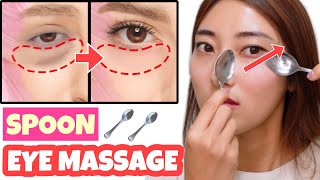 8 MIN SPOON EYE LIFT MASSAGE for Eye Bags Removal, Eye Wrinkles, Dark Circles Under Eyes