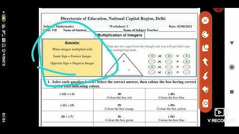 Class 7 Work Sheet-5 Maths (02-08-2021) || Class 7 maths work sheet-5 [DOE] || By Poonam Sharma