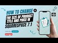 How to Change the Size of Product Title and Price in Squarespace 7.1 | Squareko