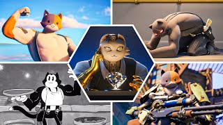 Evolution of Meowscles in All Fortnite Trailers & Cutscenes | Meowdas Evolution Of Midas In All Fortnite Trailers Cutscenes Meowdas