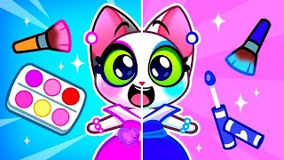 💙 Blue VS Pink Dress 🩷 for Princess Lucy 👗💄Funny Kids Stories by Purr-Purr Live
