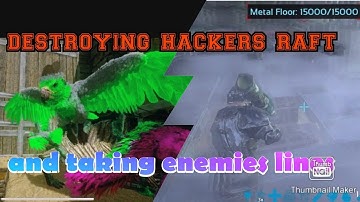ARK MOBILE ) stealing enemies lines and raid hackers raft intense pvp “Eps4”🔥🔥