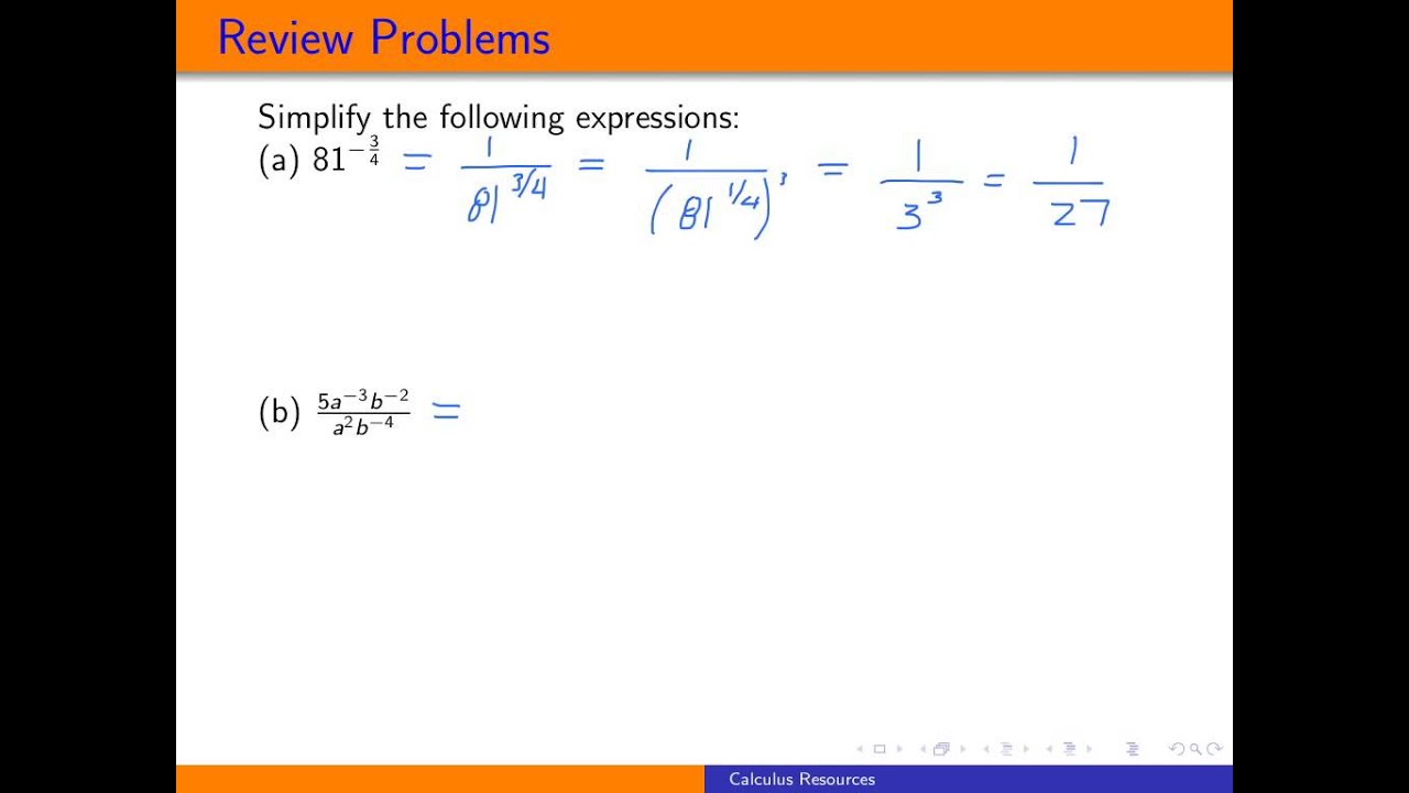 Review Problem Calculus I 7 - YouTube