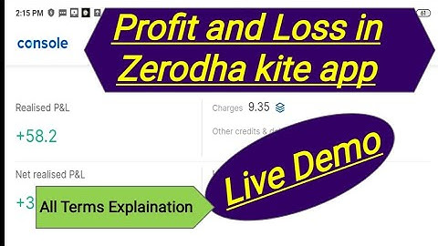 Profit & loss in zerodha & share market, profit & loss in zerodha kite 3 mobile application