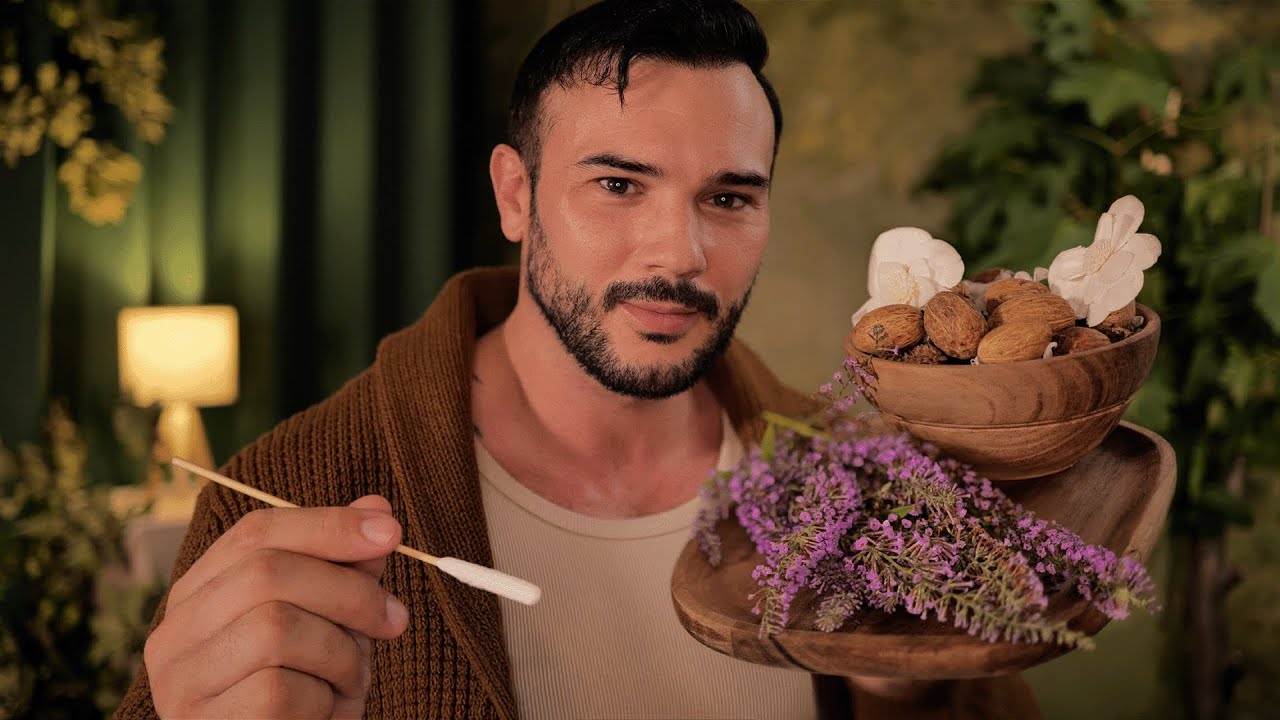 ASMR Woodland Retreat 🌿 Fall Asleep to Face Exam, Head Massage, Energy Healing & Lavender Care