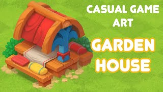 Garden house  -  isometric casual game art (photoshop) screenshot 3