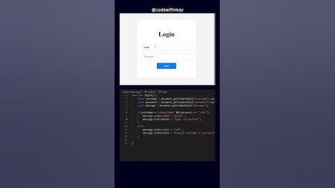 Simple Login Page in HTML, CSS & JavaScript #shorts #coding