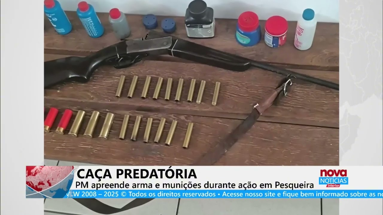 #NovaNotíciasInterior CAÇA PREDATÓRIA PM apreende arma e munições durante ação em Pesqueira