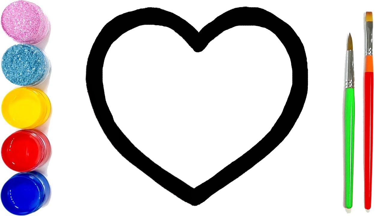 How to Draw a Hearts Colouring For Kids &Toddlers Drawing, Painting & Learn _ Child Art