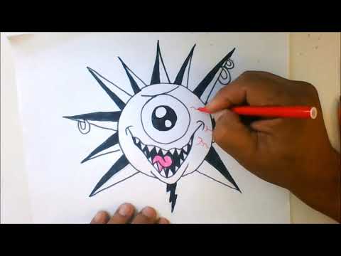 Drawing a Eye Ball Cartoon 2 - speed drawing