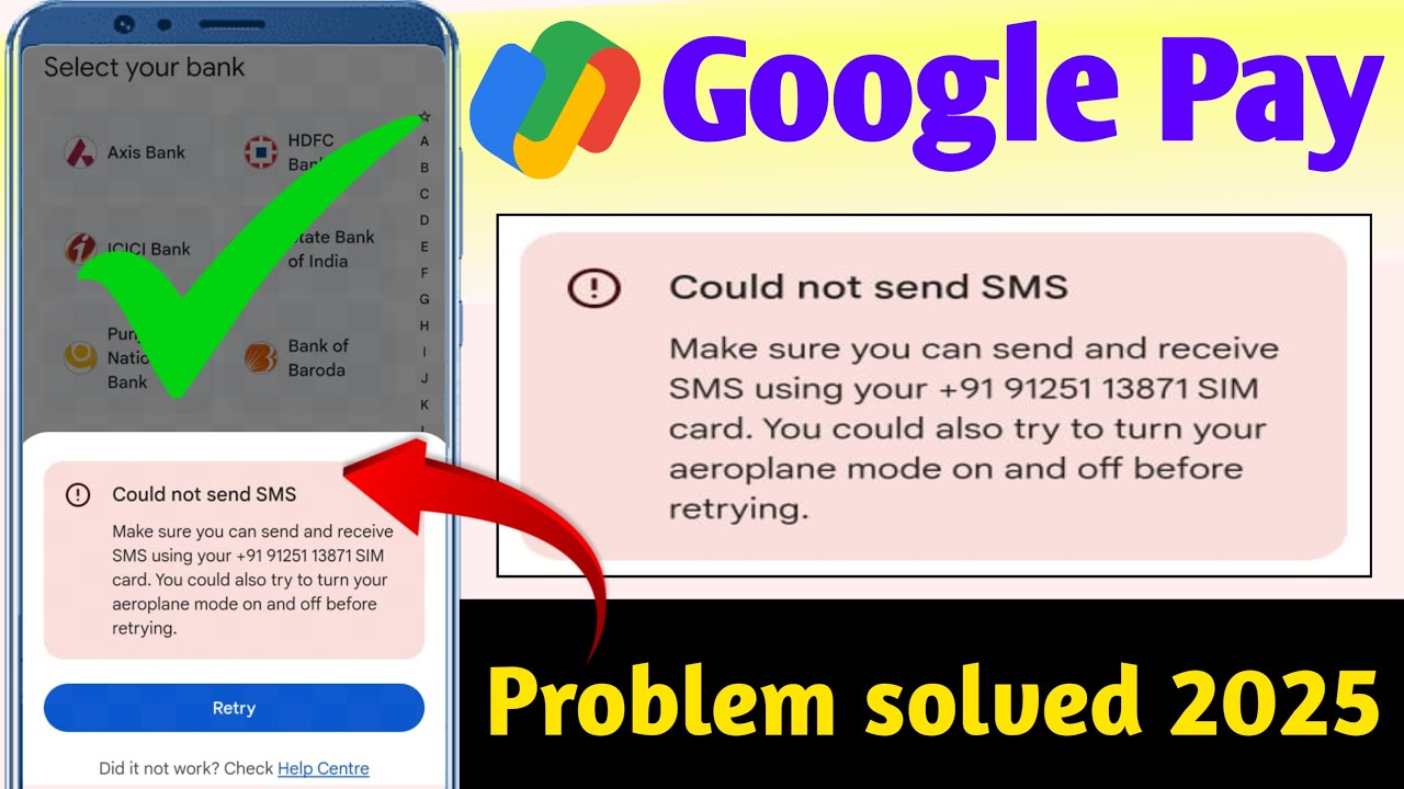 Google pay couldn't send sms problem solve 2025 | How to solve problem google pay couldn't send sms