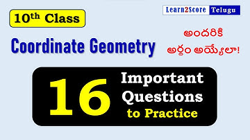 Important Questions on Coordinate Geometry Class 10 TS AP