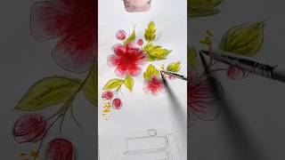 watercolour flower drawing tutorial🌸.#best #art #beautiful #painting #drawing #watercolor #tutorial