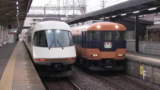 近鉄松阪駅　12200系の名古屋行き特急を待避する21000系アーバンライナーplusの回送列車