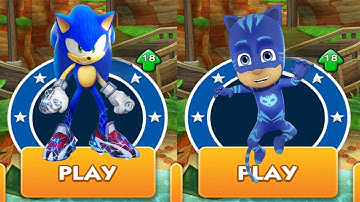 Sonic Dash vs Cat Boy from PJ Masks:Power Heroes - Boscage Maze Sonic vs All Bosses Zazz & Dr.Eggman