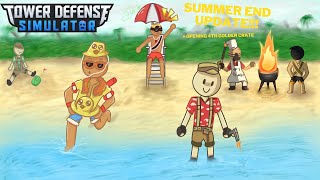 Showcasing Every New Skins in Summer End Update + Opening 4th Golden Crate in TDS!!!