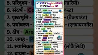 Hindi to English Important vocabulary 🔥#wordforbeginners #spokenenglish #important #english