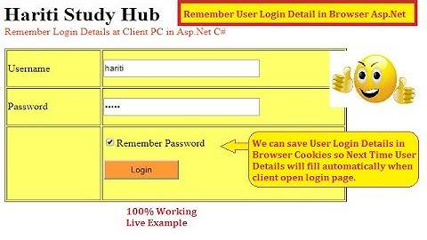 Develop Login Page with Remember Password Option in Asp.Net C# | Hindi | Free Online Training Class