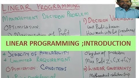 LINEAR PROGRAMMING;INTRODUCTION  #LearnSTATISTICS with Venugopalan.P.K