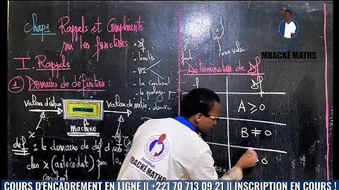Une explication trés simple sur les fonctions Numériques - Terminale S - Mbacké Maths