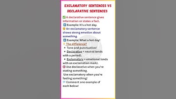 Exclamatory Sentences vs Declarative Sentences | Grammar Made Easy