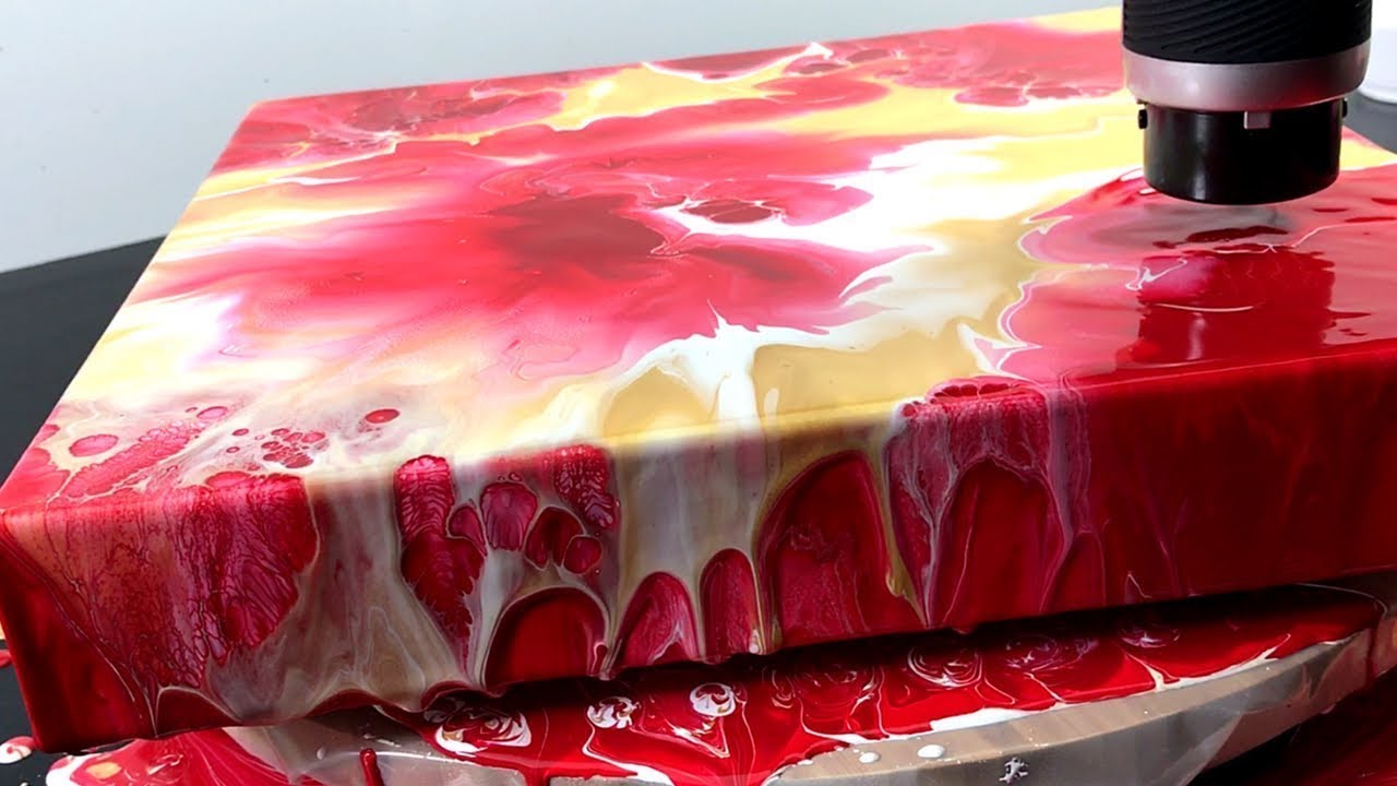 The Slow Blowing Technique Acrylic pour painting by Tiktus color Art