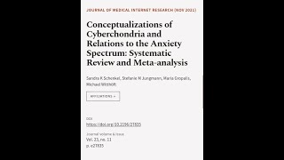 Conceptualizations of Cyberchondria and Relations to the Anxiety Spectrum: Systematic | RTCL.TV