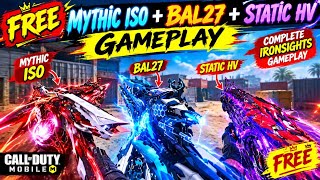 All Free Mythic STATIC HV+MYTHIC Iso Hemlock & Free Mythic Bal27 ironsight Killeffect Gameplay Codm