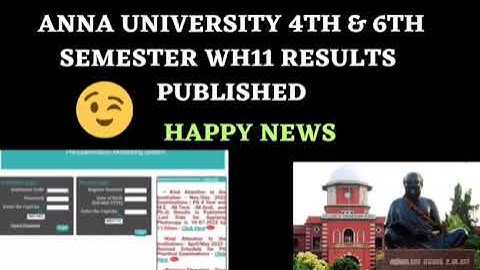 Anna university 4th & 6th semester result wh11 result published