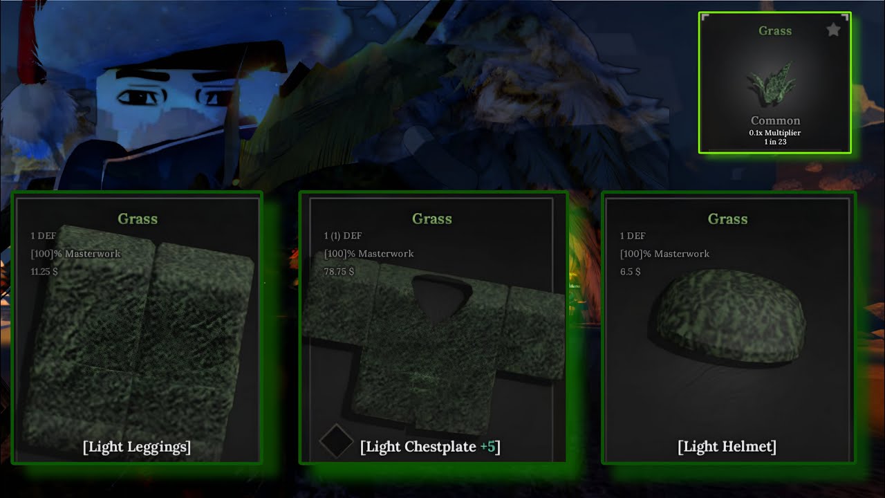 CДЕЛАЛ ПОЛНЫЙ СЕТ ИЗ СЕКРЕТНОЙ РУДЫ *GRASS* В THE FORGE ROBLOX!