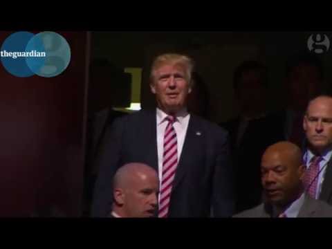 Donald Trump continues to wave and smile as Ted Cruz is booed - Donald Trump continues to wave and smile as Ted Cruz is booed