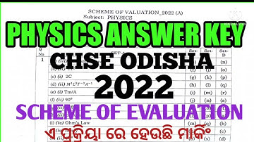 Physics answer key 2022 chse odisha ll scheme of evaluation physics 2022 +2 board exam chse odisha