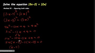How to solve modulus equations by squaring both sides