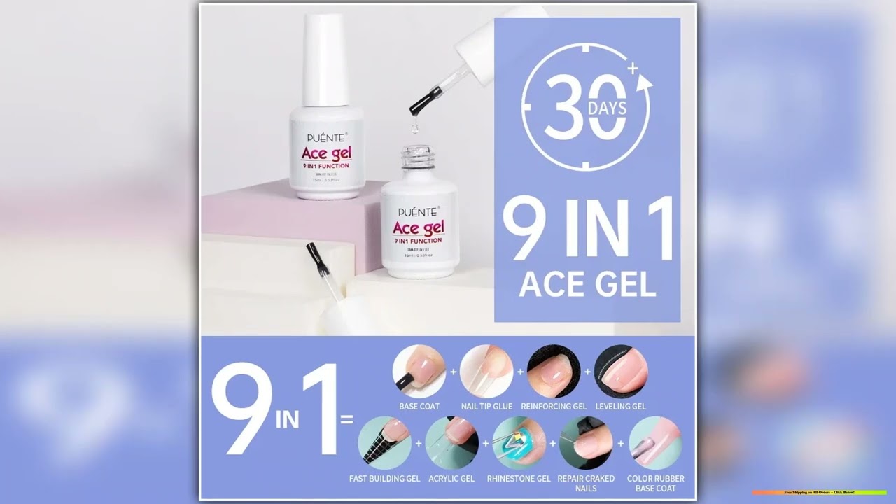 15ML Ace Gel 9in1 Nail Glue Gel Nail Polish Transparent Clear Function UV Gel Soak Off Nail Art Var