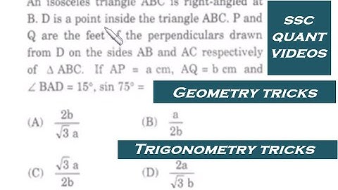 Geometry-Trigonometry problems from SSC-CGL paper 2013