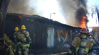 Multi Agency 2A Commercial Structure Fire: Ladder 9 Helmet Cam