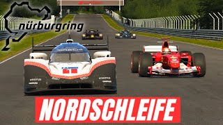 MERCEDES W11 vs RED BULL RB20 vs PORSCHE 919 EVO vs FERRARI F2004 at NORDSCHLEIFE