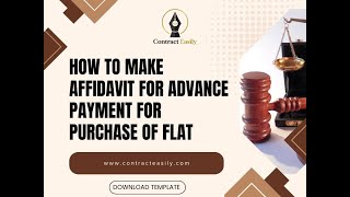 How to make Affidavit For Advance Payment For Purchase Of Flat