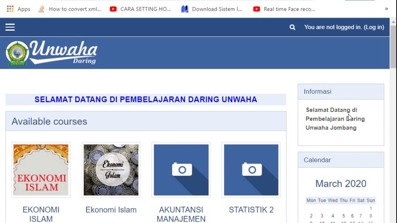 Tutorial Singkat E-Learning untuk mahasiswa - YouTube