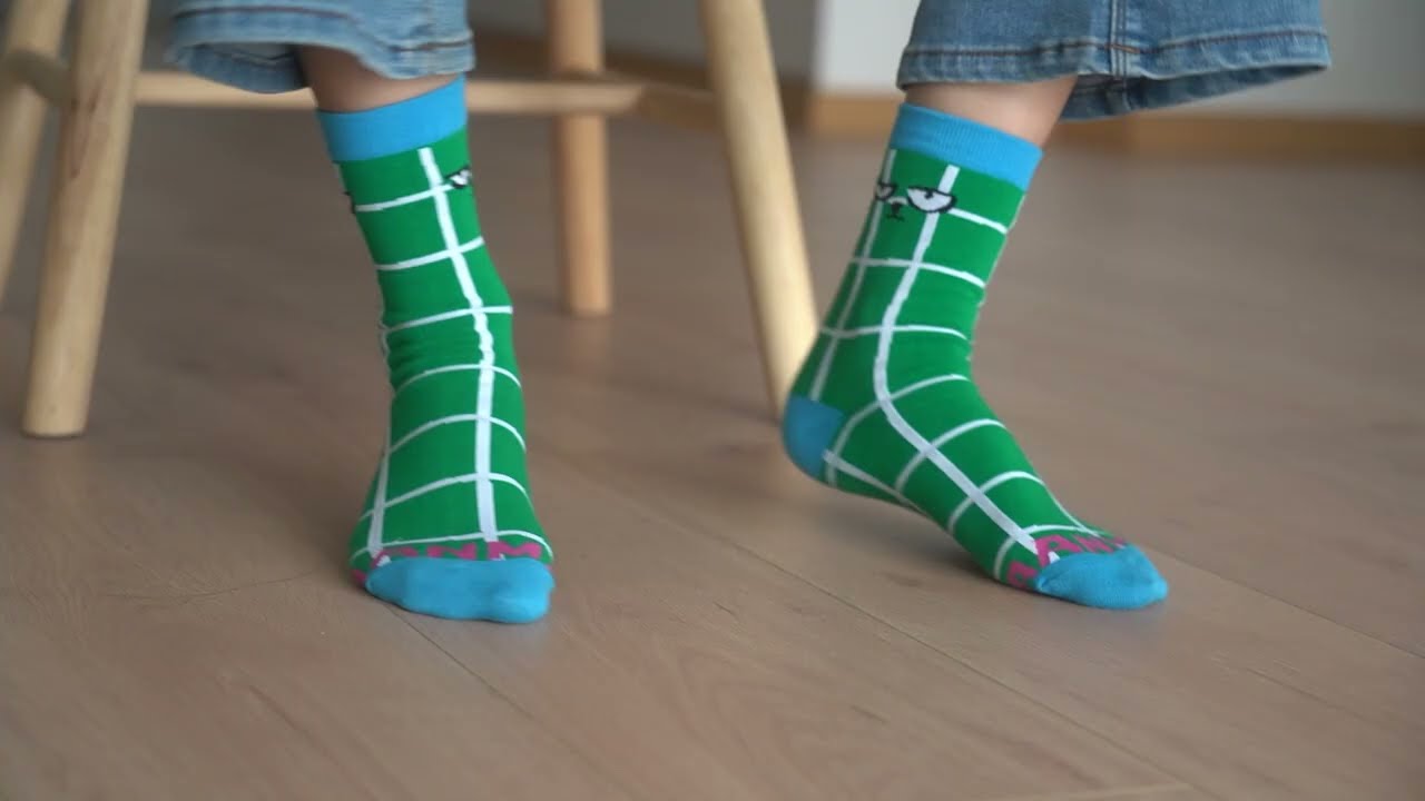 【巴安猫袜Dopamine cats socks】绿色像素网格袜子Green pixel grid socks