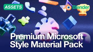 45 Premium Microsoft Style Material Pack #3d #motion #blender #animation #beginners #microsoft #ui