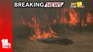 Breaking: Brush fire spreading in Baltimore County