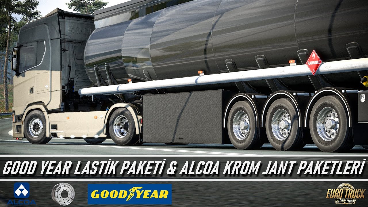 「ETS 2 1.44」Goodyear Lastik Paketi & Alcoa Krom Jant Paketi - Euro Truck Simulator 2 Mods