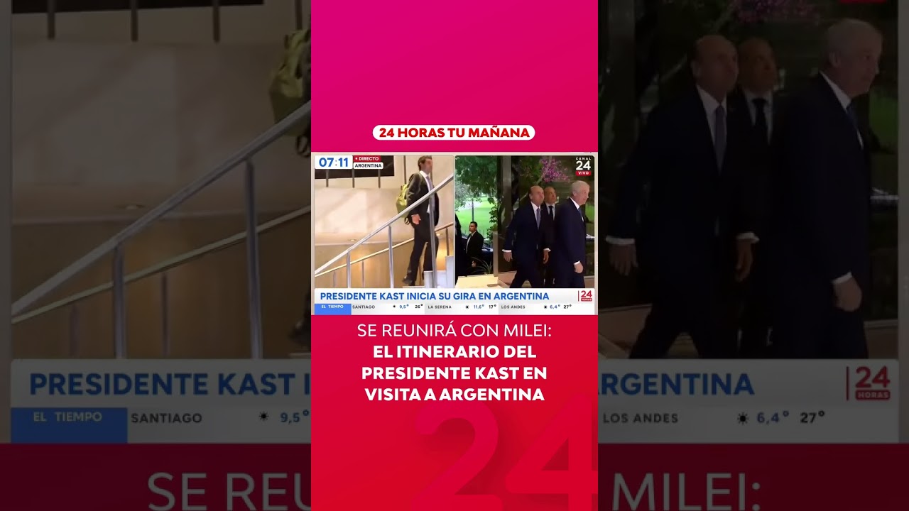 Se reunirá con Milei: el itinerario del Presidente Kast en visita a Argentina | 24 Horas TVN Chile